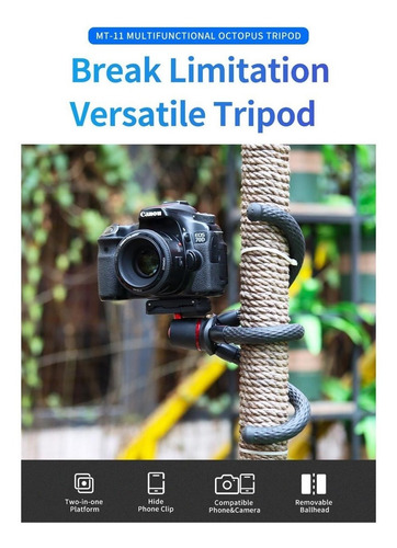 Imagen 9 de 9 de Tripode Flexible Ulanzi Mt-11 Con Bola 360 Y Soporte Celular