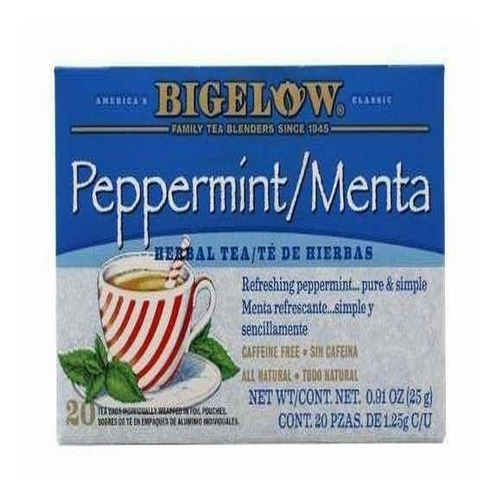 Té De Hierbas Bigelow Menta 20 Pzas De 1.25 Gr