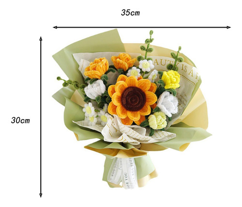 Bouquet De Flores Tejidas De Felpa Simulada, Conjunto De
