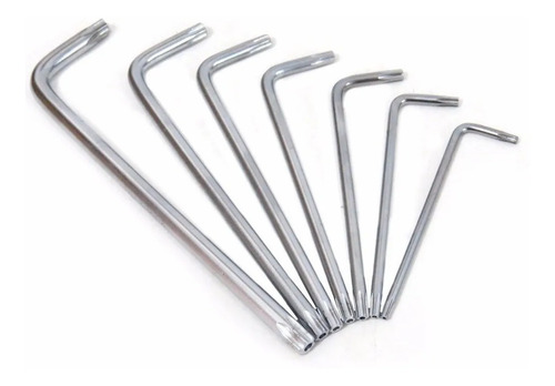 Imagem 2 de 2 de Chave Torx Tipo L Com 7 Peças Tamanhos T10 A T40