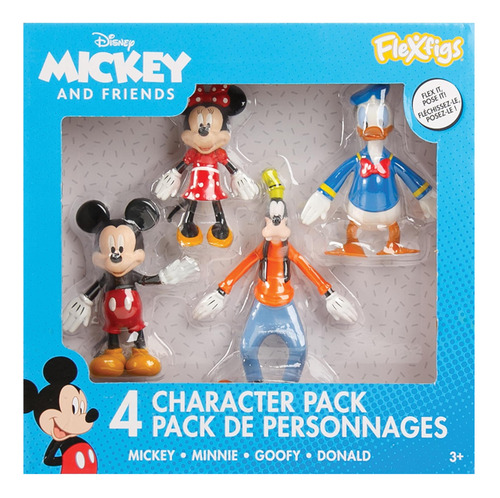 Flexfigs: Mickey Mouse Pack De 4 Caracteres Disney Articuló