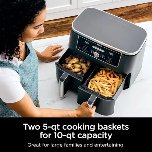 Airfryer Fritadeira Elétrica Ninja 2 Cestos Tamanho Família