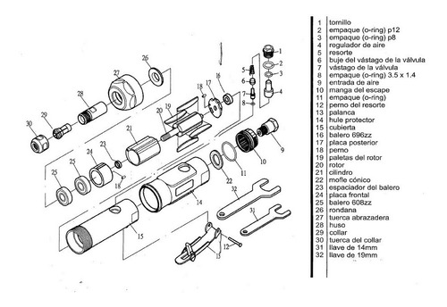 Aspas Para Mototool Recto Modelo 288 (1 Jgo De 5pzs)