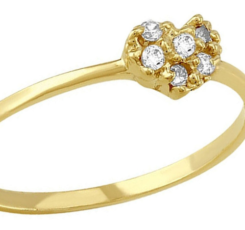 Anillo Mini Corazón Delgado En Oro De 10 K + Obsequio