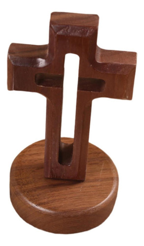 Estatua De Cruz De Madera De Artesanía Religiosa Hecha A