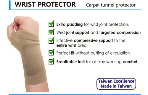 Protector De Muñeca Con Soporte Y Túneles Carpianos