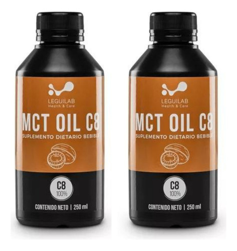 Mct Oil Puro C8 X 250ml | Apto Keto - Vegano - Gmo Free | Pack X2