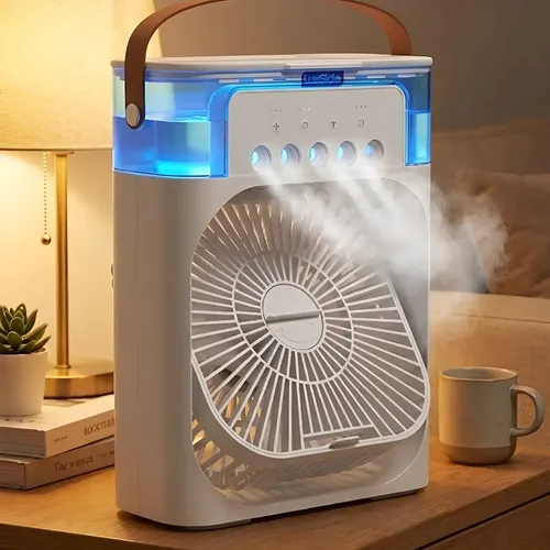 Climatizador De Ar Ventilador Portatil 600mL Grande 5 Saidas Ar F...