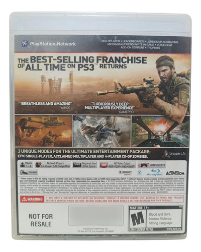 Call Of Duty: Black Ops Play Station 3 Ps3 (Usado)