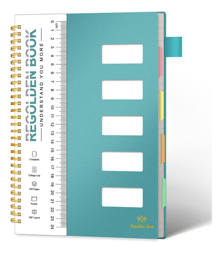 Cuaderno De 5 Materias Con Rayas Universitarias De 7 X 10 Pu