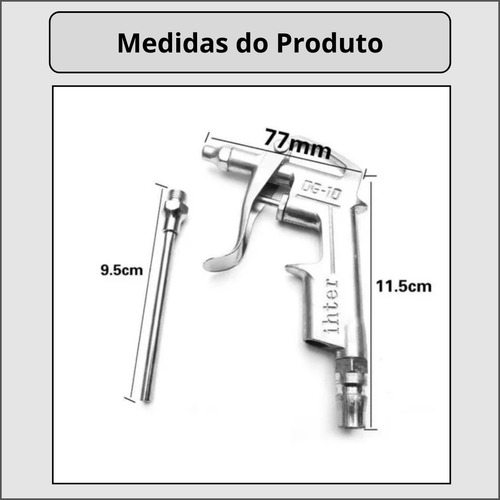 Pistola De Limpeza Ar Comprimido Gatilho 1/4 Corpo Alumínio