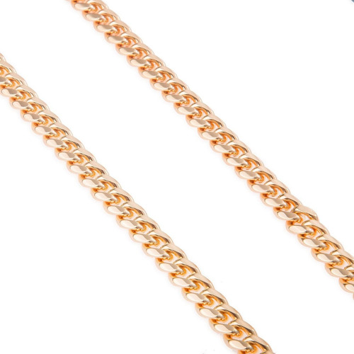 Cadena Collar Cubana 10mm Unisex 55cm Chapa De Oro 18k Color Dorado