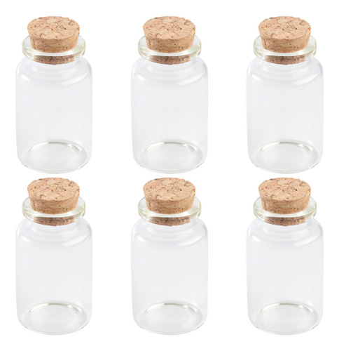 6 Tarros De Vidrio Para Especias De 120 Ml Con Tapa De Corch