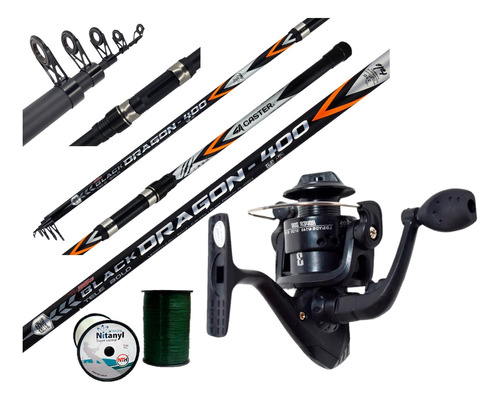 Combo Pesca Pejerrey Reel Frontal 3rul + Caña Telescopica 4m