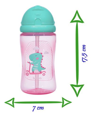 Garrafinha Infantil Com Canudo Retrátil 400 Ml Buba