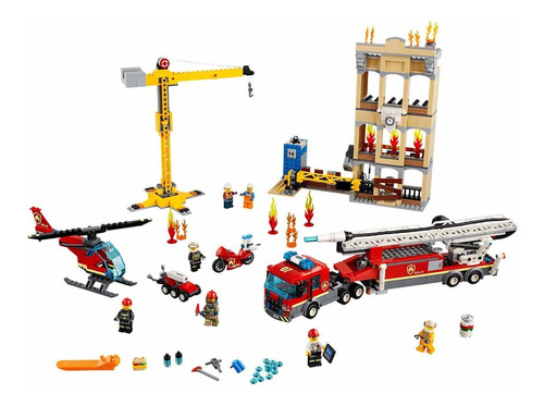 Set de construcción Lego City Downtown fire brigade 943 piezas  en  caja