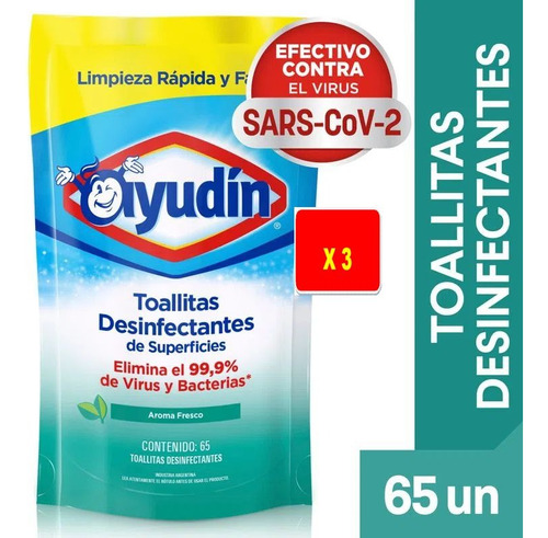 Toallitas Desinfectantes Ayudin X 3 Paquetes