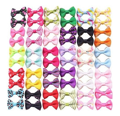 Yaka 60pcs 30 Paris Cute Puppy Dog Bowknot Pequenos Arcos D