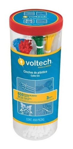 Precintos Prensacable Plasticos Voltech 650u Varios Colores