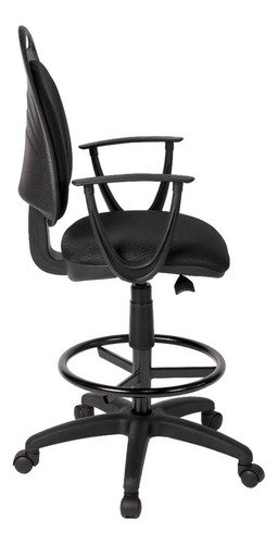 Silla de escritorio de Outlet Diva cajera con apoyabrazos y con ruedas ergonómica negra con tapizado de tela marathon