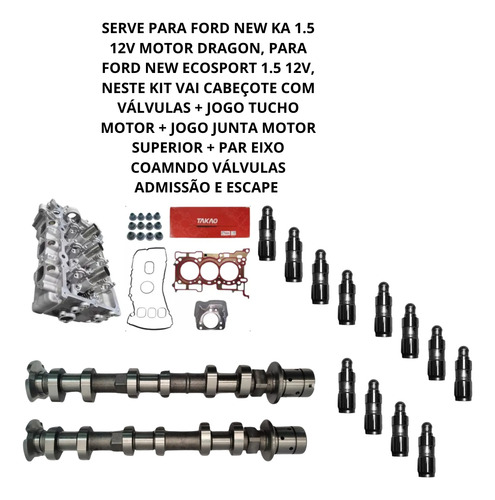 Cabeçote Ecosport Dragon 1.5 12v C/ Eixo Comando De Valvulas