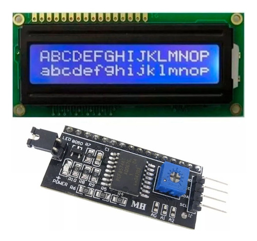 Pantalla Lcd 1602 Hd44780 Módulo Conversor I2c Para Arduino