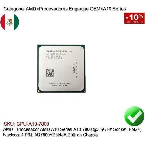 Cpu Amd A10 Series A10 7800 3 5ghz Fm2 C4 Ad7800ybi44ja Mercado Libre Cpu Amd A10 Series A10 7800 3 5ghz Fm2 C4 Ad7800ybi44ja Mercado Libre