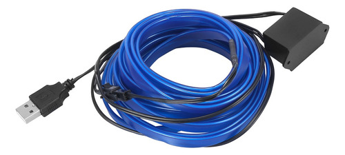 Tira De Alambre El De Neón Usb Interior Auto Azul 5m L