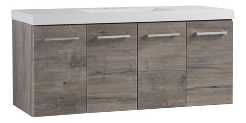 Mueble Para Baño Stella 123.2 X 47.6 X 56.5 Cm Lavabo Blanco Mueble Gris