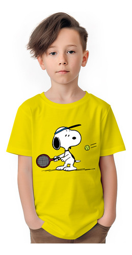 Polera Niños Snoopy Tenis Padel Peanuts 100% Algodon Wiwi