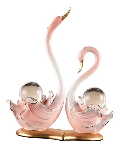 2 Piezas Figuras De Cisne Escultura Manualidades De Rosa