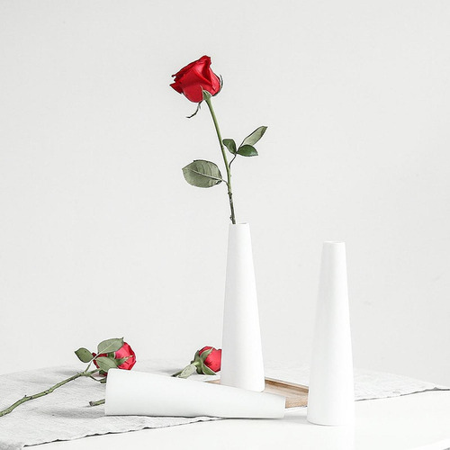 Vaso De Flores De Cerâmica Enfeite De Mesa Arranjo Simples