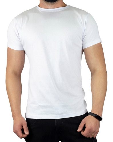 Camiseta Branca Masculina Algodão Básica Caimento Perfeito