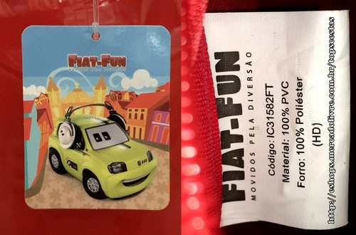 Imagem 5 de 6 de Mochila G Rodinhas Carro Vermelho Fiat 3d Original Luxcel