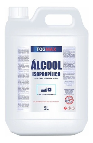 Álcool Isopropílico Baixo Índice De Oxidação 6004 5l Togmax