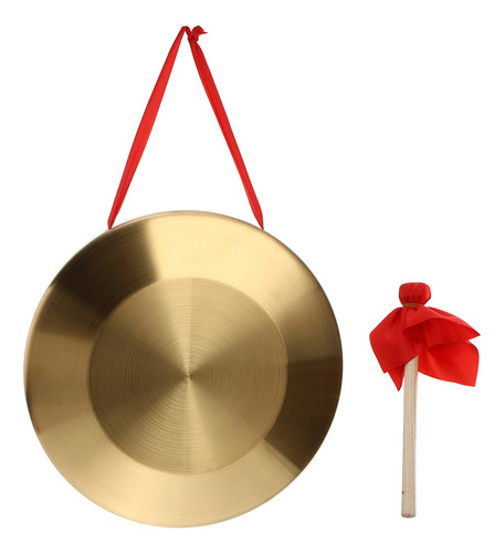 Set De Gong De Cobre Chino Tradicional Con Martillo