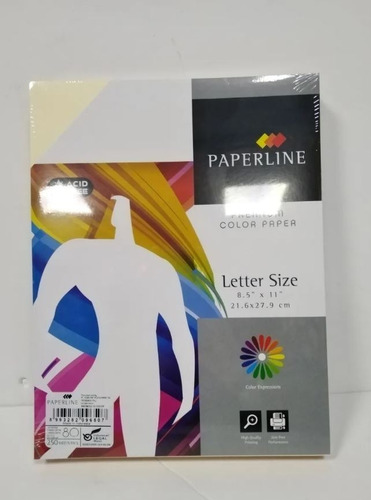 Papel Colores Tamaño Carta Marca Paper Line 250 Hojas