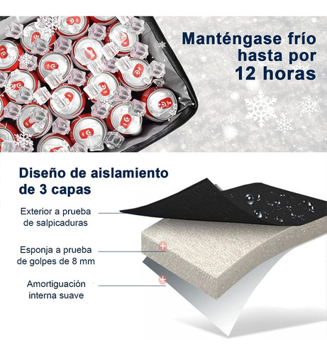 Mochila Térmica Aislada, 27l Hielera Portátil Mochila Con Ab