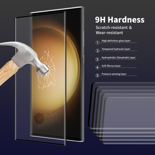 Filme De Vidro Curvo 3d Para Galaxy S23 Ultra 5g