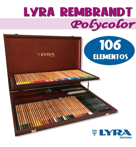 Lapices Lyra Rembrandt Polycolor 106 Elementos Caja D Madera