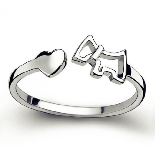 Anillo Mujer Perrito Y Corazón Regalo Mama/novia (estuche)