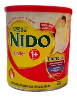 Caja Formula Lactea Nido Kinder 1+ De 360 Grs Con 24 Latas Sabor Vainilla