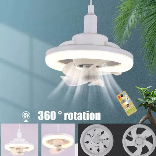Lámpara Con Ventilador 360 Rocking Head, Estudio Para Dormit
