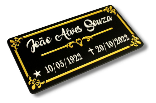 Placa Acm Lápide Resistente Para Jazigo E Túmulo Cemitério