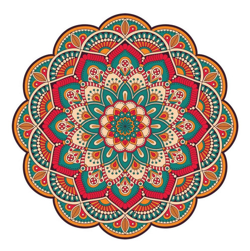 Imagem 1 de 2 de Adesivo De Parede Para Sala Mandala Laranja 50cm