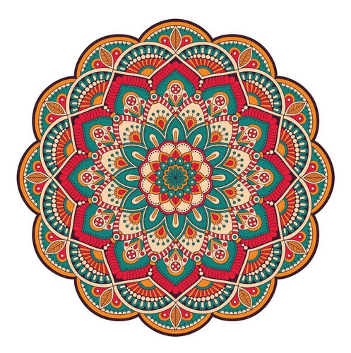 Adesivo De Parede Para Sala Mandala Laranja 50cm