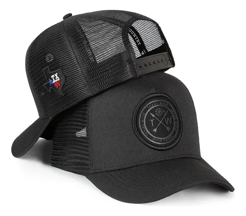 Boné Country Texas Trucker Telinha Aba Curva Ajuste Traseiro