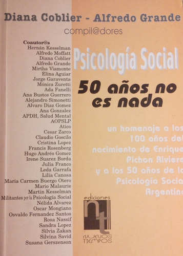  Grande/ Coblier - Psicología Social:  50 Años No Es Nada