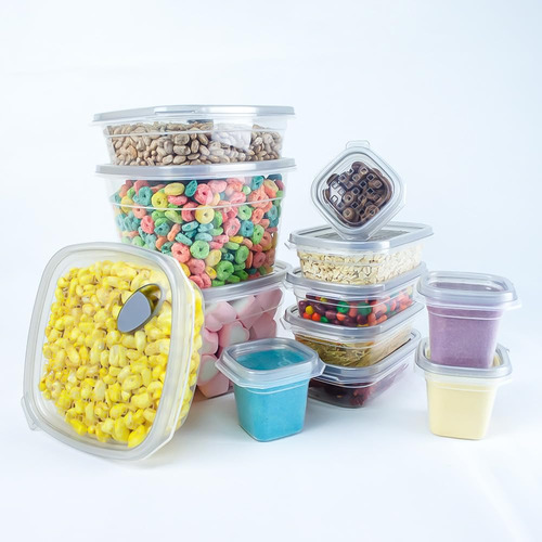 Juego De Herméticos 24pz Plástico Apilables FreshPod Transparente Rectangular