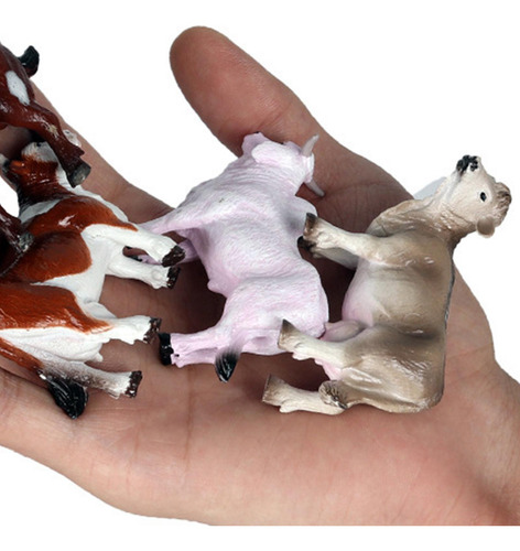 2 Estatuilla De Ganado 4pcs Toro Simulado Animales Realistas